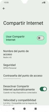 Pulsa Contraseña del punto de acceso. Pulsa Contraseña del punto de acceso.