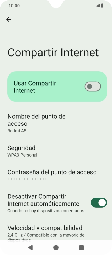 Pulsa Contraseña del punto de acceso. Pulsa Contraseña del punto de acceso.