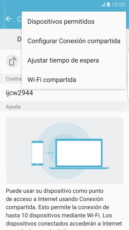 Pulsa Configurar Conexión compartida. Pulsa Configurar Conexión compartida.