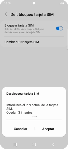 Introduce tu código PIN y pulsa Aceptar. Introduce tu código PIN y pulsa Aceptar.