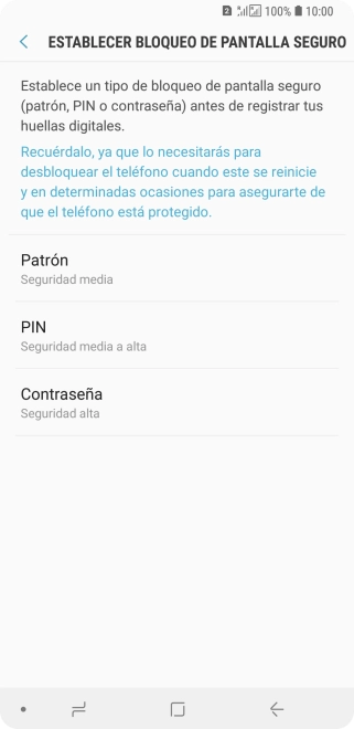 Pulsa el código de seguridad deseado y sigue las indicaciones de la pantalla para crear un código de seguridad del teléfono adicional. Pulsa el código de seguridad deseado y sigue las indicaciones de la pantalla para crear un código de seguridad del teléfono adicional.