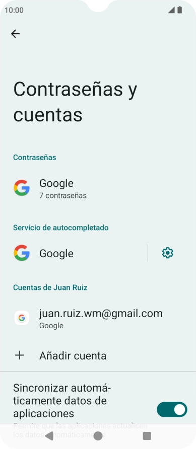 Pulsa Añadir cuenta.