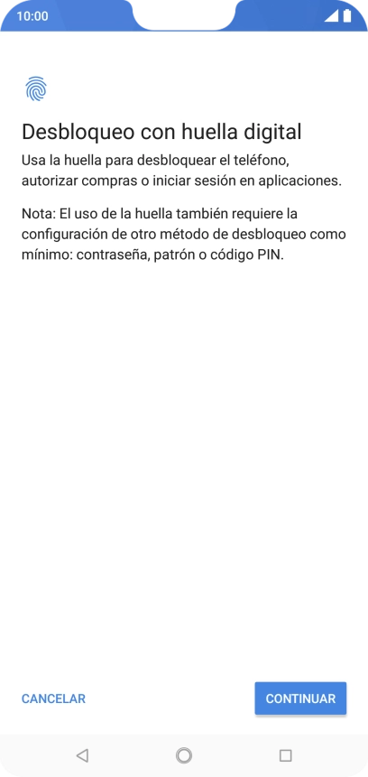 Pulsa CONTINUAR.
