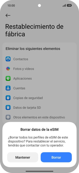 Pulsa el ajuste deseado. Pulsa el ajuste deseado.