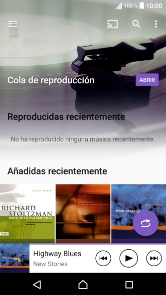 Desliza el dedo hacia la derecha desde la parte izquierda de la pantalla. Desliza el dedo hacia la derecha desde la parte izquierda de la pantalla.