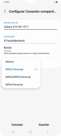 Pulsa WPA3-Personal para proteger la conexión wifi con una contraseña. Pulsa WPA3-Personal para proteger la conexión wifi con una contraseña.