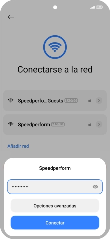 Introduce la contraseña de la red wifi y pulsa Conectar. Introduce la contraseña de la red wifi y pulsa Conectar.
