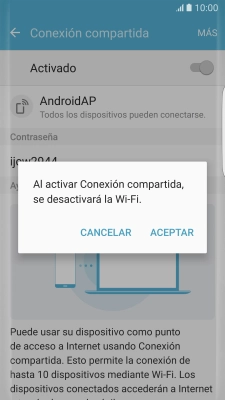 Si la función de wifi está activada, pulsa ACEPTAR. Si la función de wifi está activada, pulsa ACEPTAR.