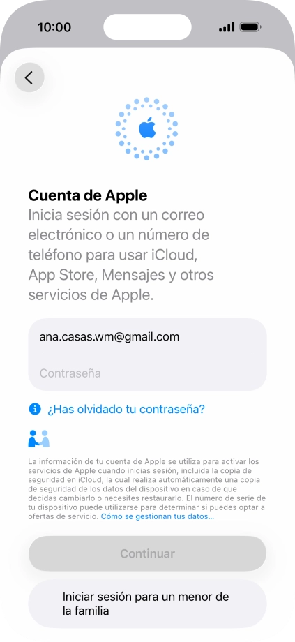 Pulsa Contraseña e introduce la contraseña de tu Cuenta de Apple. Pulsa Contraseña e introduce la contraseña de tu Cuenta de Apple.