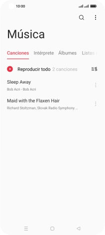 Pulsa una categoría y desplázate al archivo de música deseado. Pulsa una categoría y desplázate al archivo de música deseado.