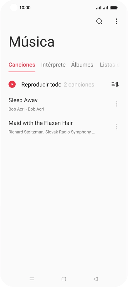 Pulsa una categoría y desplázate al archivo de música deseado. Pulsa una categoría y desplázate al archivo de música deseado.