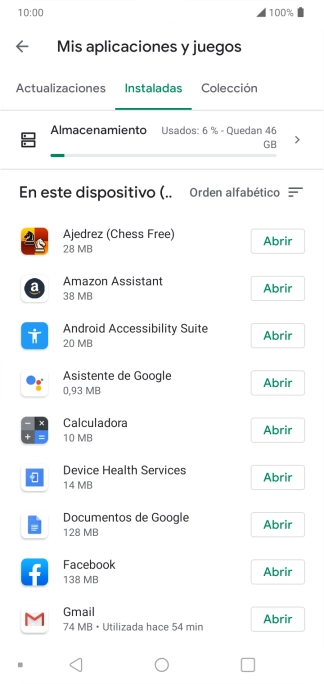 Pulsa la app deseada.