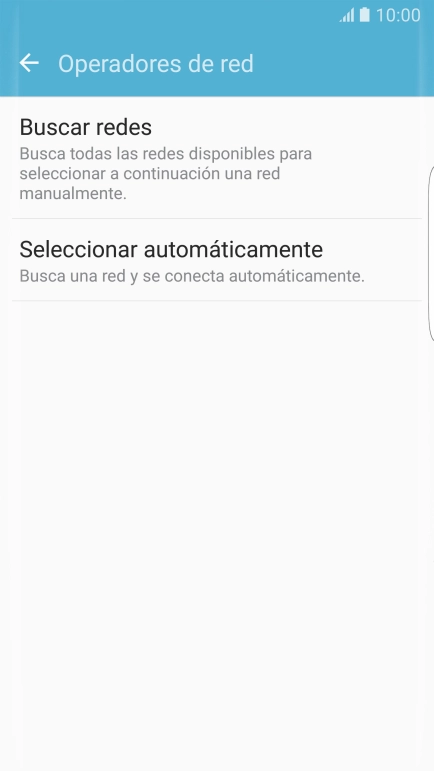 Si quieres seleccionar la red de forma automática, pulsa Seleccionar automáticamente. Si quieres seleccionar la red de forma automática, pulsa Seleccionar automáticamente.