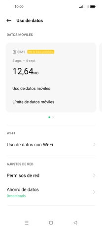 El consumo total de datos se visualiza ahora en la pantalla. El consumo total de datos se visualiza ahora en la pantalla.