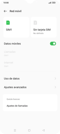 Pulsa el nombre de la tarjeta SIM. Pulsa el nombre de la tarjeta SIM.