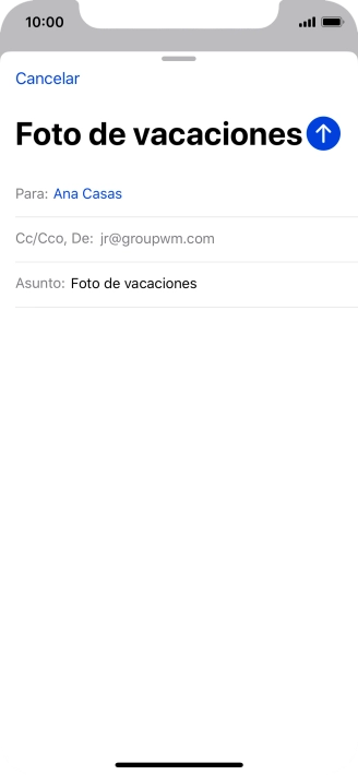 Pulsa en el campo de escritura y escribe el texto del correo electrónico. Pulsa en el campo de escritura y escribe el texto del correo electrónico.