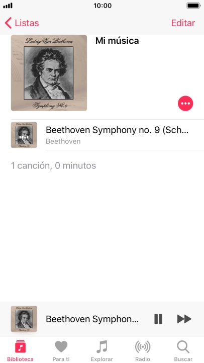 Pulsa el título de la canción en la parte inferior de la pantalla.