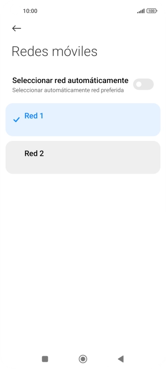 Pulsa la red deseada. Pulsa la red deseada.
