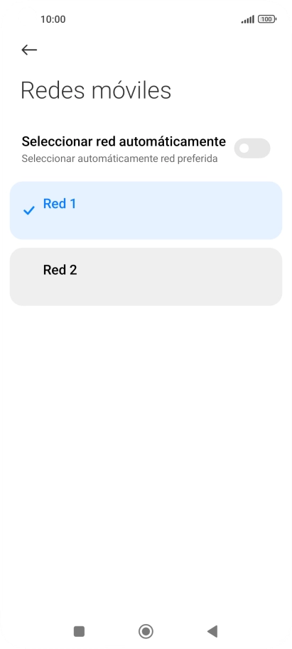 Pulsa la red deseada. Pulsa la red deseada.