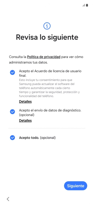 Pulsa Siguiente.
