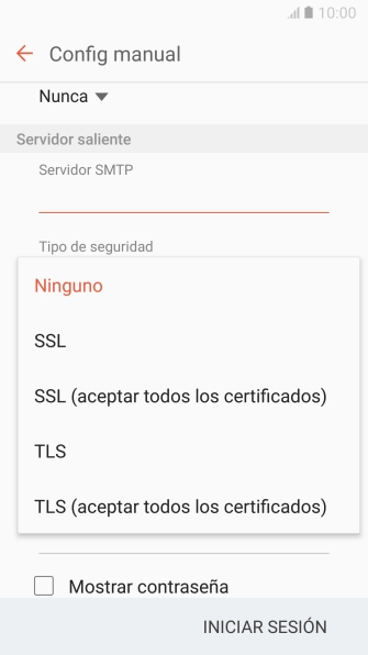 Pulsa Ninguno para desactivar la función.