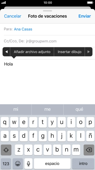 Pulsa Añadir archivo adjunto y sigue las indicaciones de la pantalla para adjuntar un documento. Pulsa Añadir archivo adjunto y sigue las indicaciones de la pantalla para adjuntar un documento.