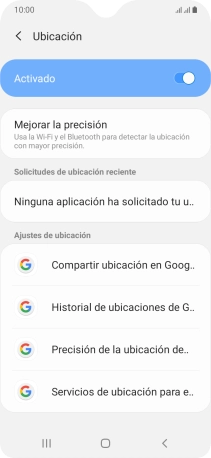 Pulsa Precisión de la ubicación de... Pulsa Precisión de la ubicación de...