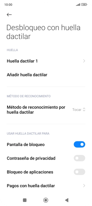 Pulsa el indicador junto a los ajustes deseados para activarlos o desactivarlos. Pulsa el indicador junto a los ajustes deseados para activarlos o desactivarlos.