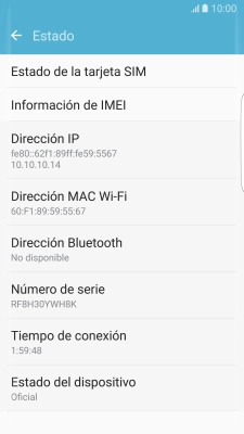 Pulsa Información de IMEI. Pulsa Información de IMEI.