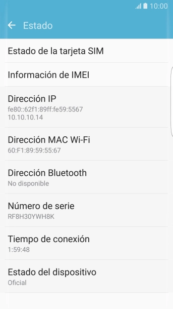 Pulsa Información de IMEI. Pulsa Información de IMEI.