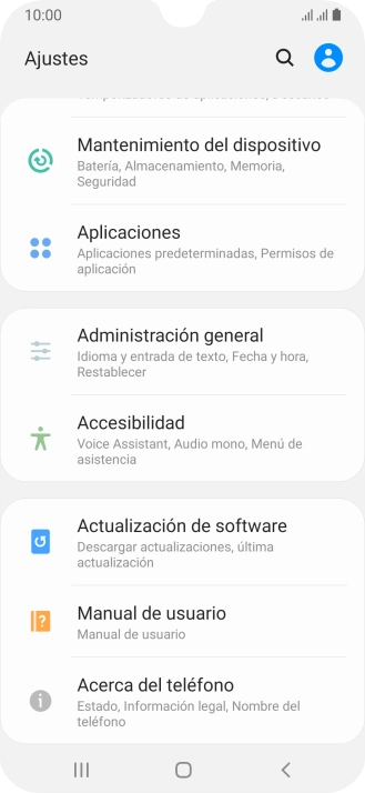 Pulsa Actualización de software.