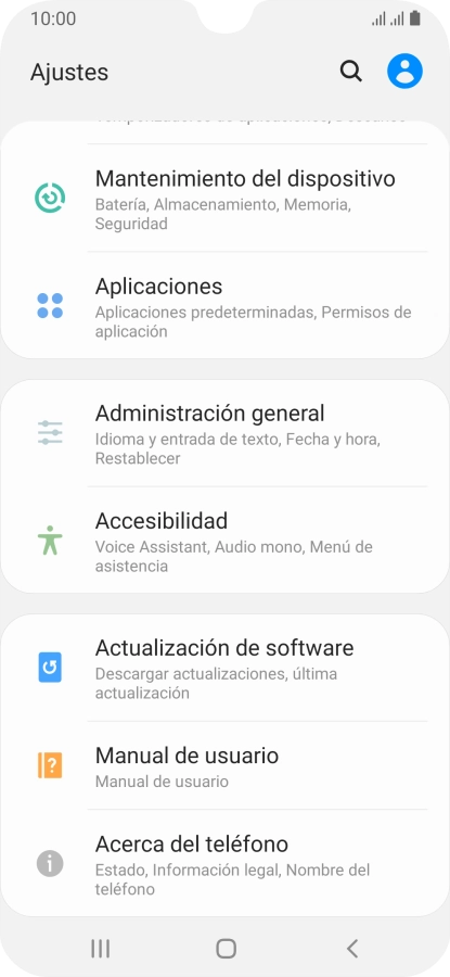 Pulsa Actualización de software.