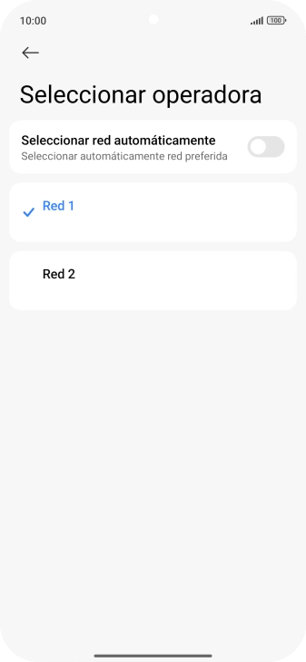 Pulsa la red deseada. Pulsa la red deseada.