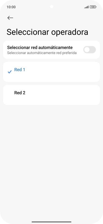 Pulsa la red deseada. Pulsa la red deseada.
