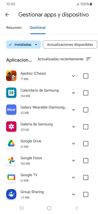 Pulsa la app deseada.