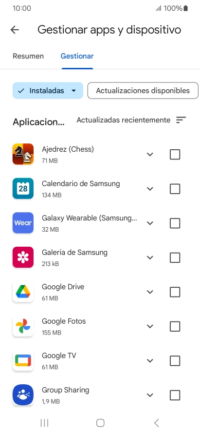 Pulsa la app deseada.