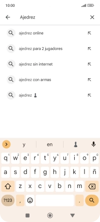Introduce el nombre del tema o de la app y pulsa el icono de búsqueda. Introduce el nombre del tema o de la app y pulsa el icono de búsqueda.