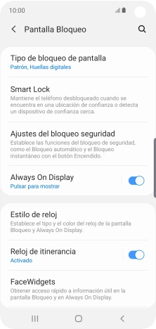 Pulsa Tipo de bloqueo de pantalla e introduce el código de seguridad actual. Pulsa Tipo de bloqueo de pantalla e introduce el código de seguridad actual.