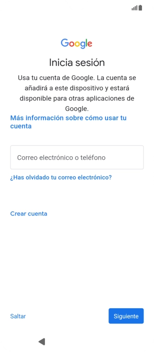 Sigue las indicaciones de la pantalla para terminar la activación.
