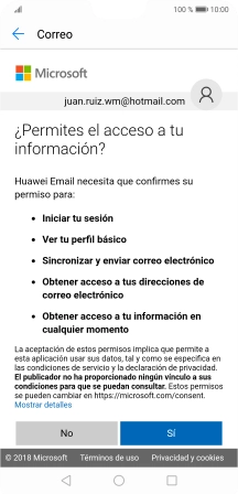 Si aparece en la pantalla esta imagen, tu cuenta de correo electrónico ha sido reconocida y configurada automáticamente. Sigue las indicaciones de la pantalla para introducir más información y terminar la configuración. Si aparece en la pantalla esta imagen, tu cuenta de correo electrónico ha sido reconocida y configurada automáticamente. Sigue las indicaciones de la pantalla para introducir más información y terminar la configuración.