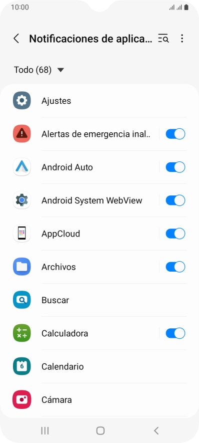 Pulsa el indicador junto a las apps deseadas para activar o desactivar la función.