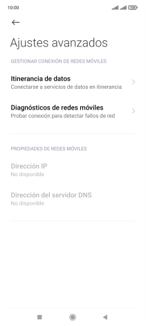 Pulsa Itinerancia de datos. Pulsa Itinerancia de datos.