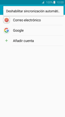 Pulsa Deshabilitar sincronización automáti.. para desactivar la función.