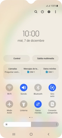 Pulsa el icono de datos móviles para activar o desactivar la función.