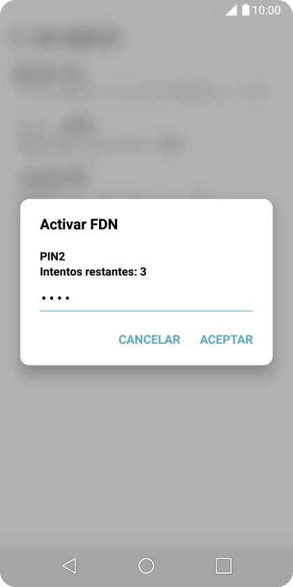 Introduce el código PIN2 y pulsa ACEPTAR.