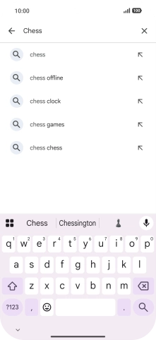 Key in the name or subject of the required app and press the search icon.