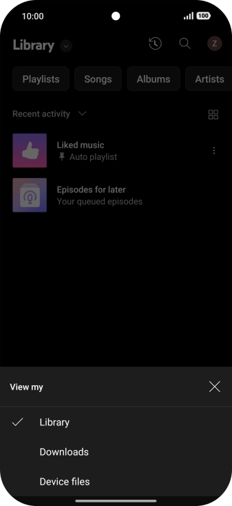 Press the required category and go to the required audio file.