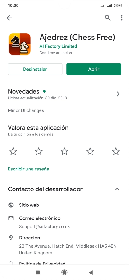 Pulsa Desinstalar.