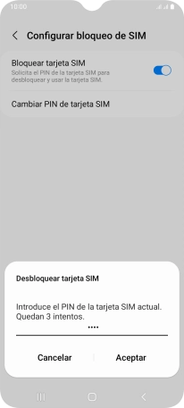 Introduce tu código PIN y pulsa Aceptar. Introduce tu código PIN y pulsa Aceptar.