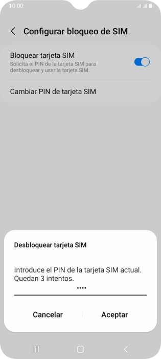 Introduce tu código PIN y pulsa Aceptar. Introduce tu código PIN y pulsa Aceptar.